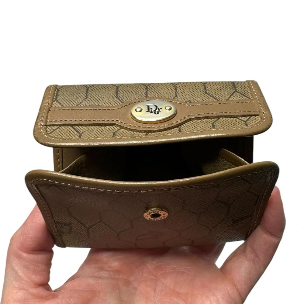 Christian Dior | Vintage Honeycomb Monogram Snap Closure Coin Purse